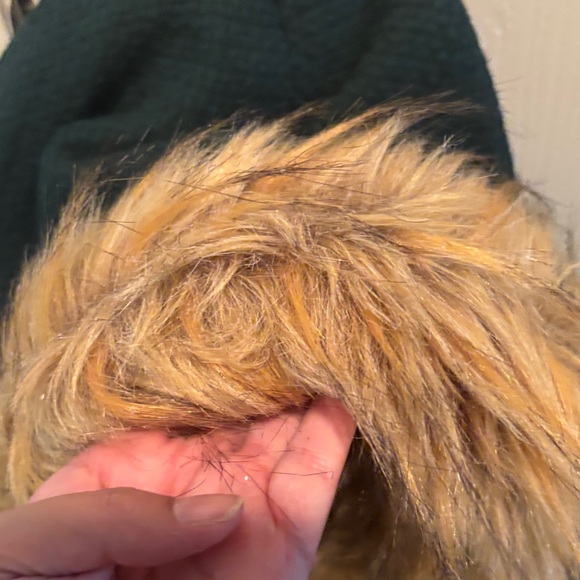 Madden Girl Dark Green Coat with Faux Fur Trim - Picture 4 of 7